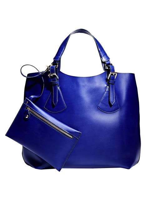 blue leather handbags for women.